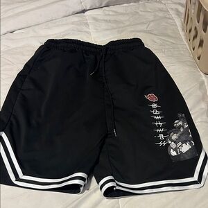 Black Graphic Men Shorts